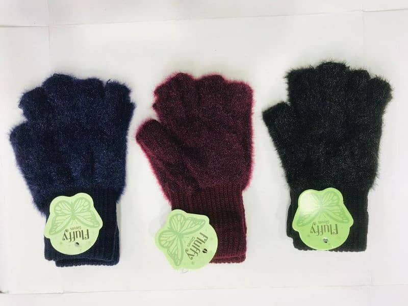 wool plain fingerless gloves pack of3 1