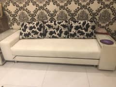 black and white 6 seater sofa set with 3 tables 0