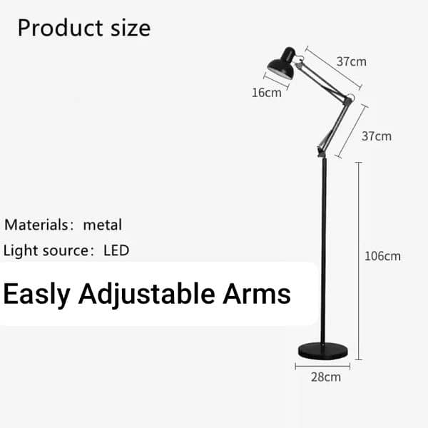 Floor Study Lamp with Adjustable arms 3