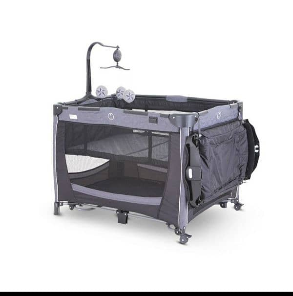 Cot,Bedding & Playpen Black 1