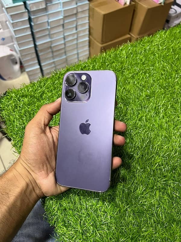 iphone 14 pro max jv   256 gb   purple color 10/9 condition 1