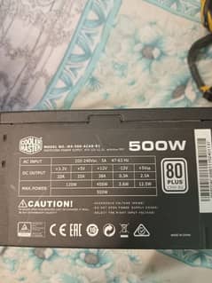 500W Coolermaster ATX Power Supply Unit