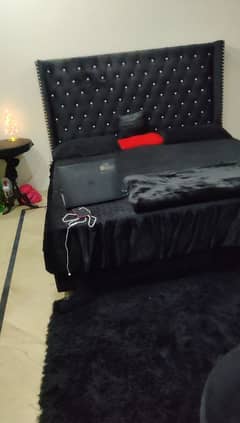 Luxury Black Velvet Bed