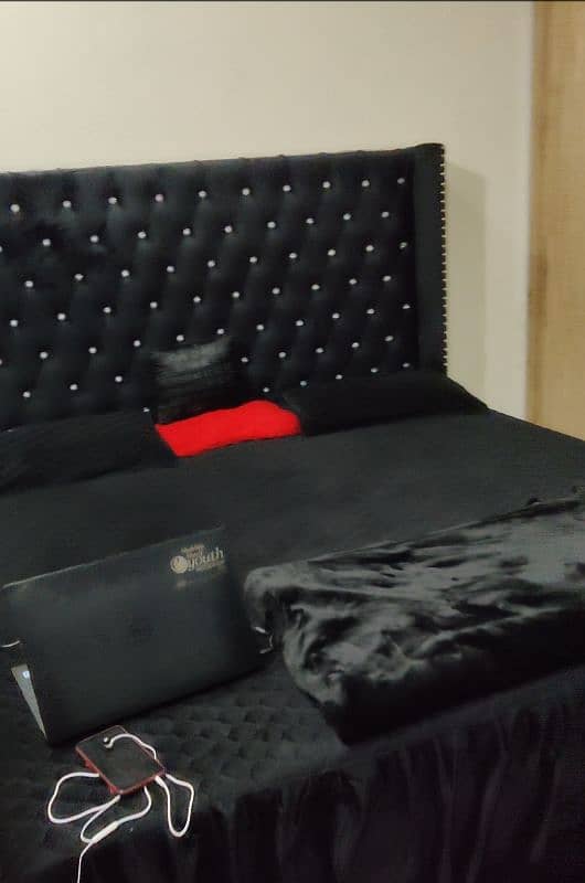 Luxury Black Velvet Bed 3