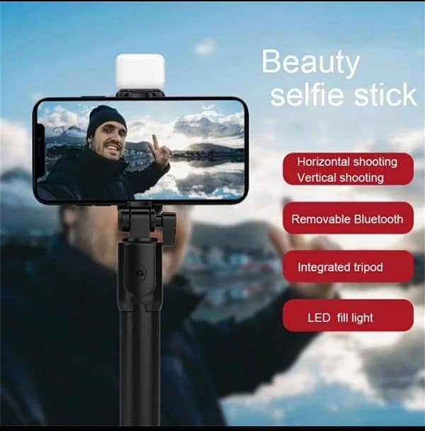 4 IN 1 PORTABLE  R1 WIRELESS (SELFIE & VLOG) STICK 1