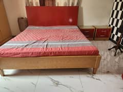 King Size bed with Molty Foam mattress & side tables & dressing table