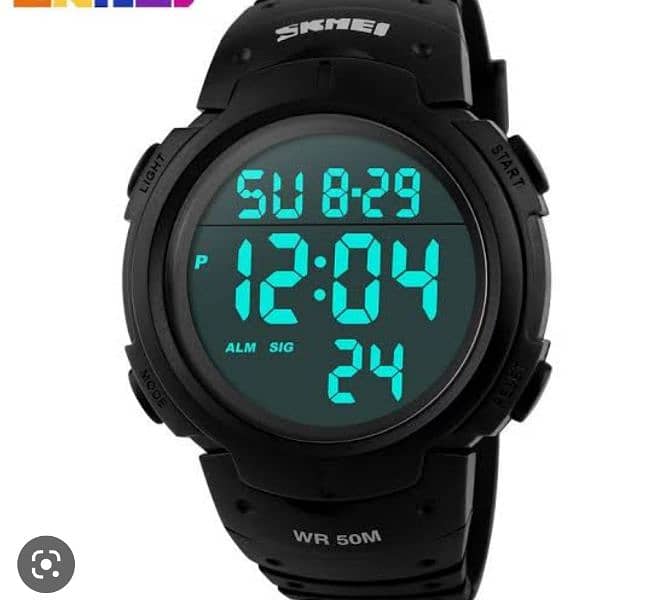 Skmei water resistant sports digital watch black color 2