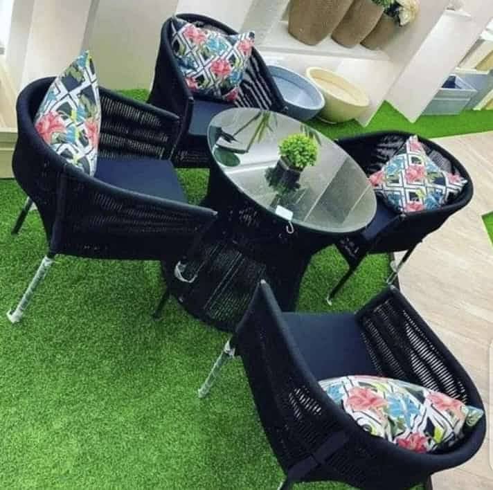 pvc chairs/5 seater dining/chairs/center tables/cane outdoor chai 12