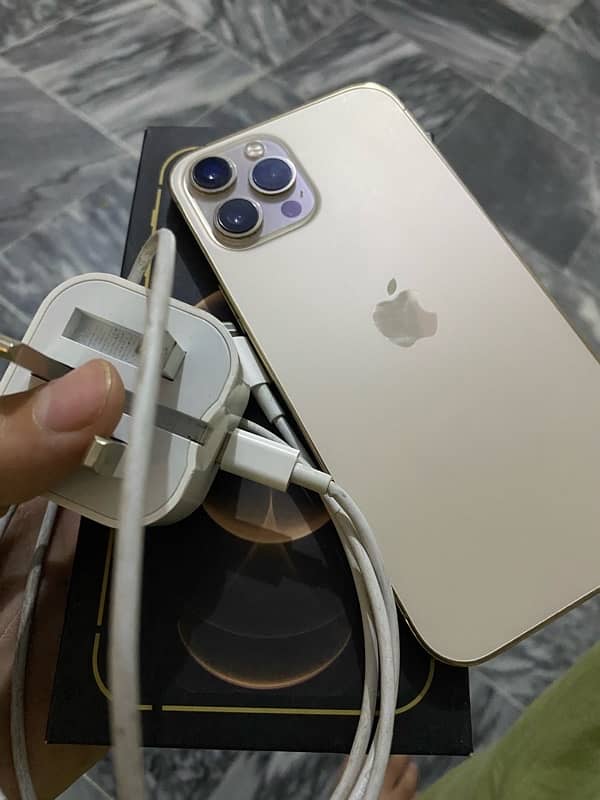 i phone 12 pro max 80 health 286gb with Box charger Scratchless phone 1