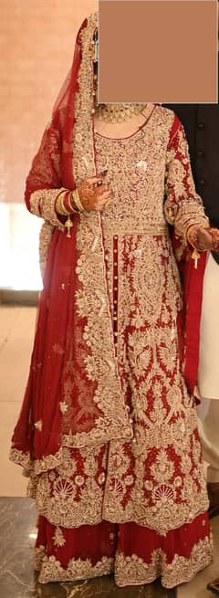 Wedding Bridal Dress Long Shirt Front Open with Lehnga