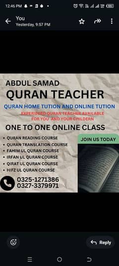 Quran home tuition