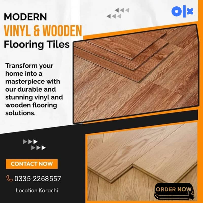 Wooden flooring | Vinyl flooring | wallpaper |Artificial grass. 1