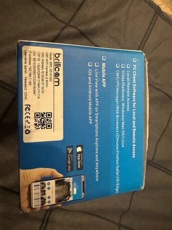 Brillcam UHD 5mp wifi motion detection new unused 2