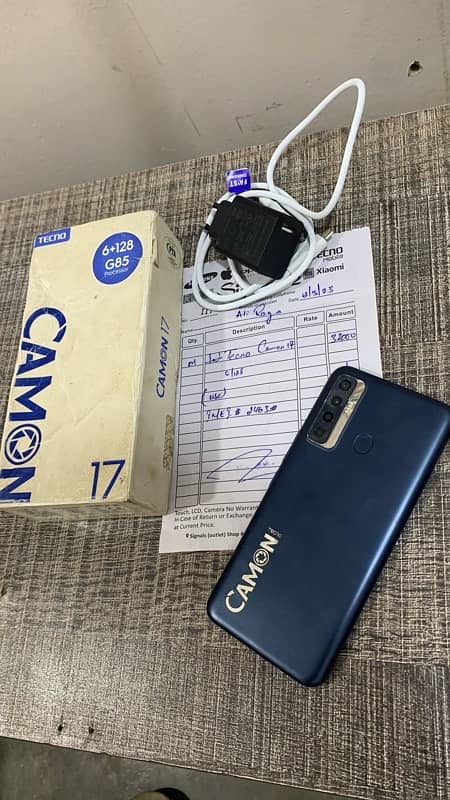 tacno camon 17 6/128GB with box charger 10/9 0