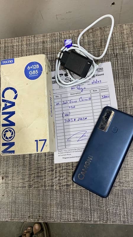 tacno camon 17 6/128GB with box charger 10/9 1