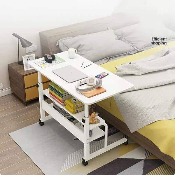 Adjustable height laptop table,study table , with bookshelfs 2