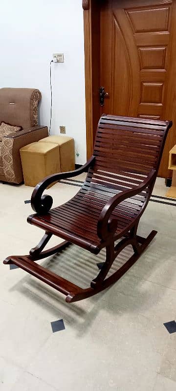 wooden rocking swing chair 1