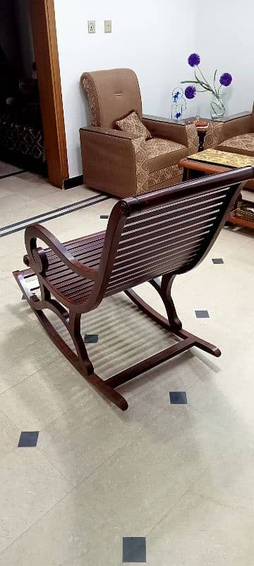 wooden rocking swing chair 2