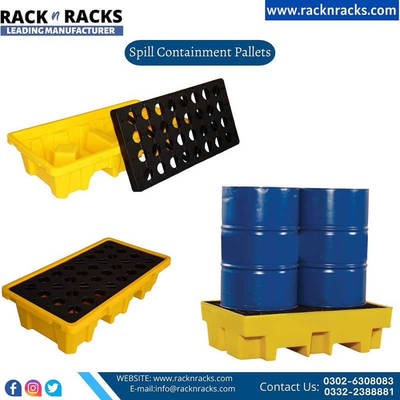 HEAVY DUTY STORAGE RACK BOLTLESS RACK PLASTIC PALLET SPILL PALLET 16