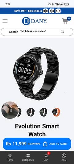 Dany Evolution Smart Watch Just One wek use ful warnty red ad 10 by 1p