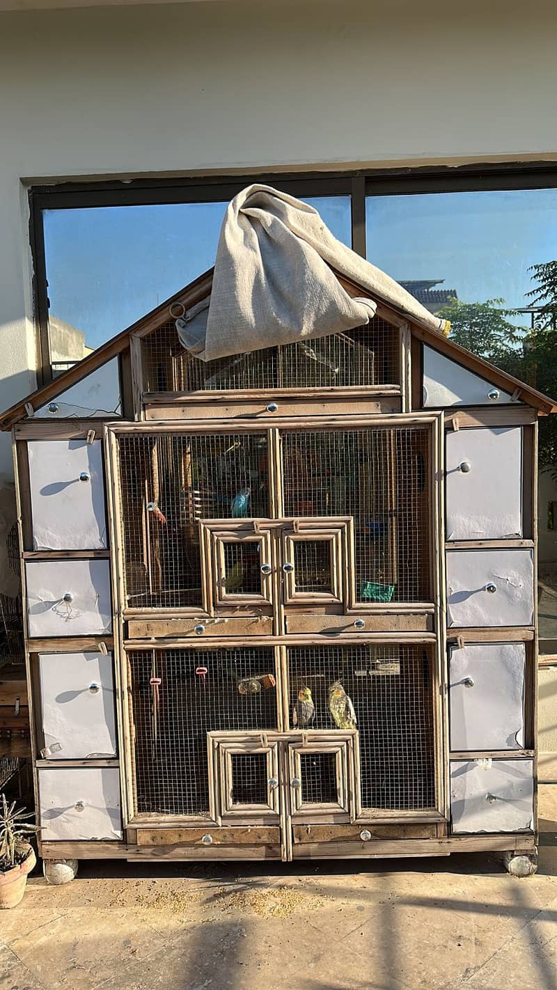 Big Wooden Bird Cage for sale 1