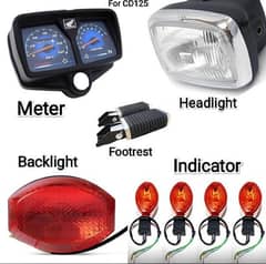 Cd125 Bike Parts Set (meter,headlight,backlight,indicators,footrest) 0