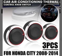 3pcs/set Car Honda City 2009-2020 Air Conditioning Knobs Control