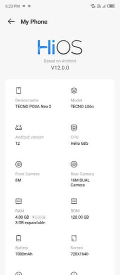 TECNO pova 2 0