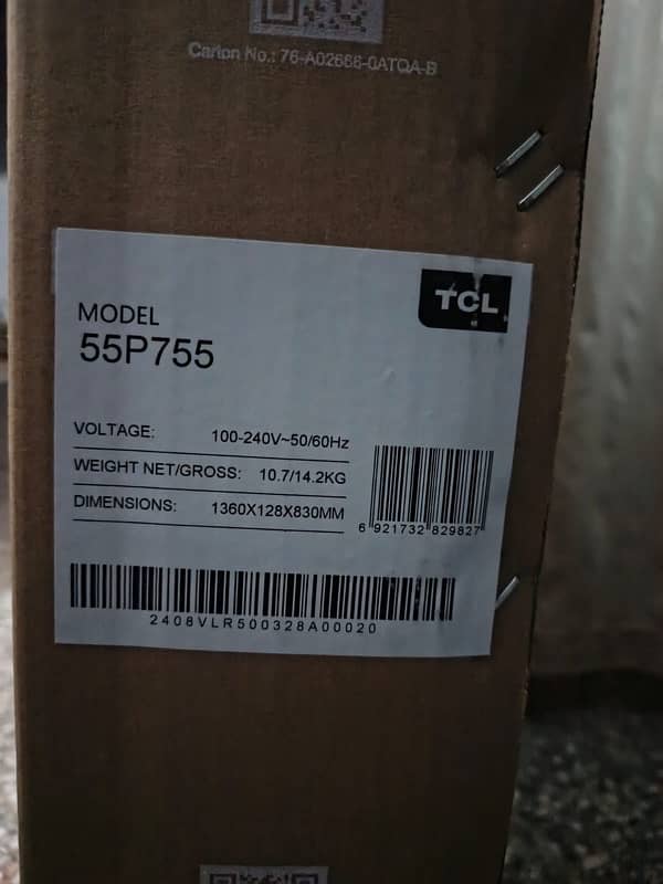 TCL Box pack New 55inch LED 2