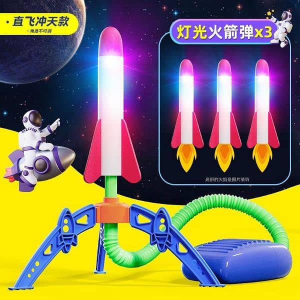 foot stomp rocket launcher ( adjustable angle) - with 3 Rockets 7