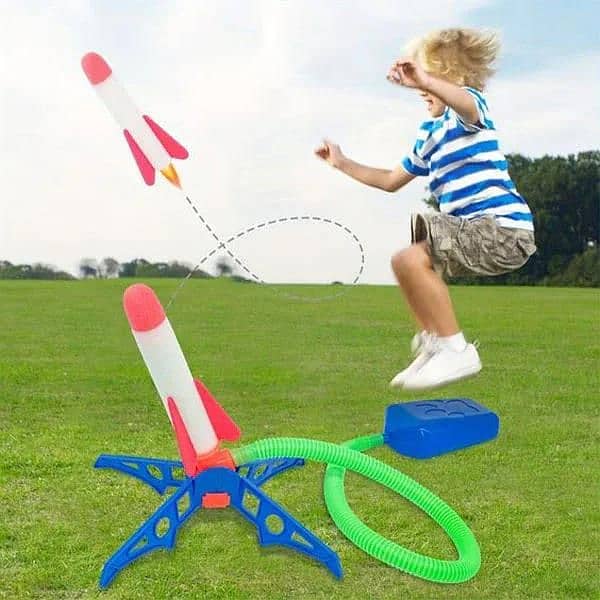 foot stomp rocket launcher ( adjustable angle) - with 3 Rockets 9