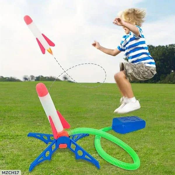 foot stomp rocket launcher ( adjustable angle) - with 3 Rockets 10