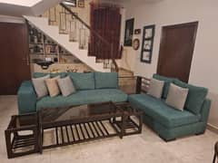 Five Seater Sofa Set with Corner Table