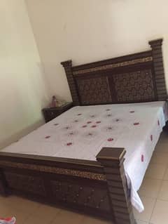 Wooden Bed with Side tables and Dressing Table 0