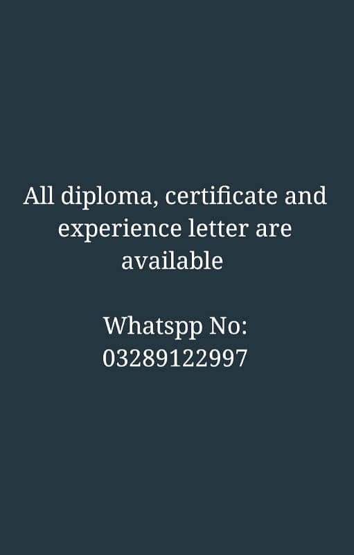 All diploma certificate experience letter and resume are available 0