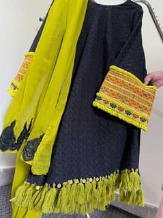 chikan cotton stuff with traditional work on sleeves