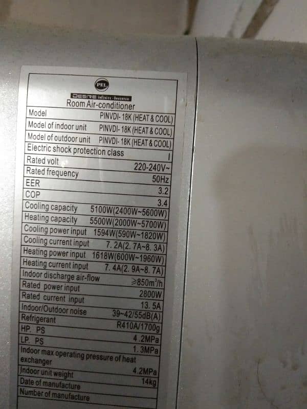 PEL 1.5 INVERTER HEAT AND COOL 7