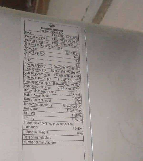 PEL 1.5 INVERTER HEAT AND COOL 8