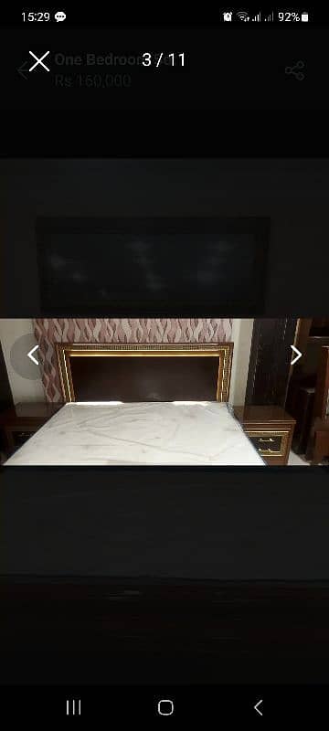 king size bed with 2 side tables 2