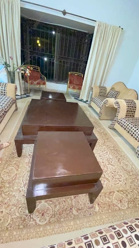 Big center tables with 2 side tables for sale 1