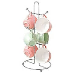 Glass Tea Cup Holder Stand Modern Style Household Glass Organizer