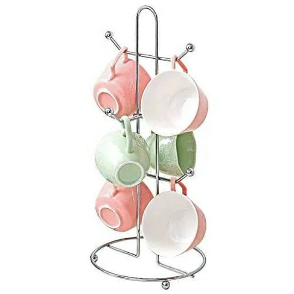 Glass Tea Cup Holder Stand Modern Style Household Glass Organizer 0