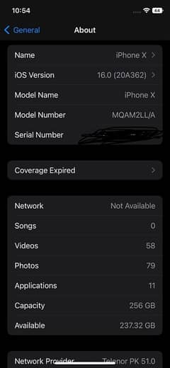 I phone x 256 gb  (Jv) 10/10 0