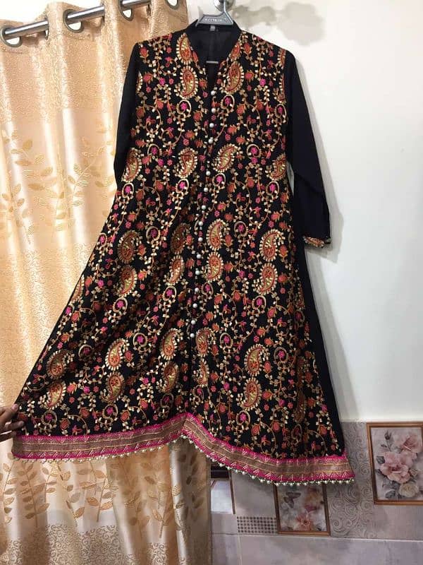 2 peice embroided coat kameez 1