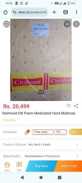 Diamond Foam Orthopedic (Medicated) Mattress 3x6 size 3