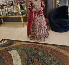 bridal barat langha fully embroidered red color 0