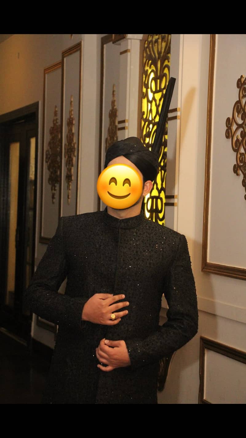 Sherwani for sale jet Black (Wear only for 2 hours) 1