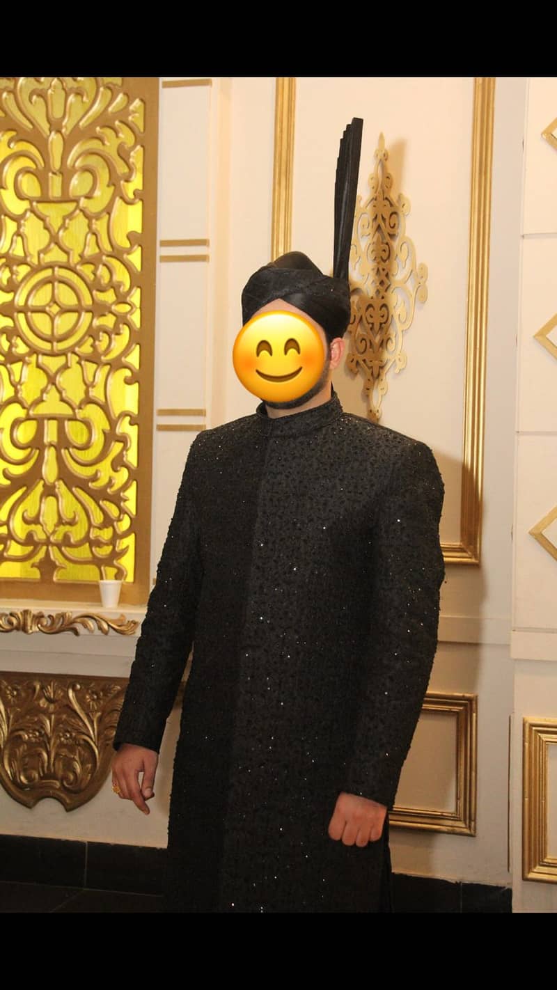 Sherwani for sale jet Black (Wear only for 2 hours) 2