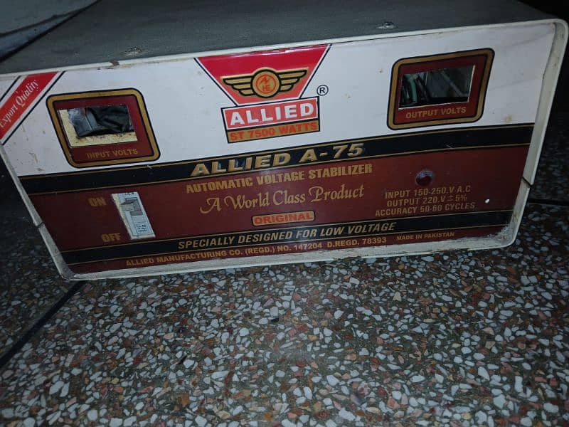 Allied company 7500 Watt stabilizer for Sale 0