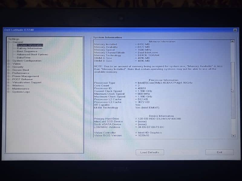 Dell latitude E6540 3